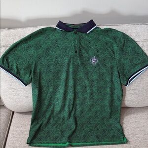 G/FORE Green Geometric Polo Shirt trump bedminster